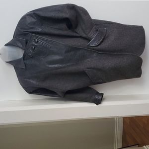 Vintage Wool & Leather coat fits women's M-L